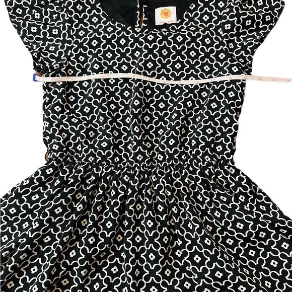 TOTAL GIRL CASUAL SHORT SLEEVE BLACK AND WHITE FLORAL PATTERN DRESS EST SZ 10 - Picture 4 of 11
